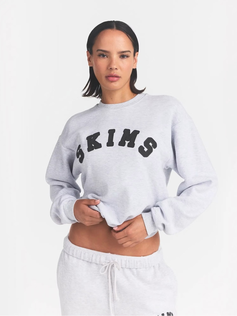 Skims Cotton Fleece Logo Crewneck size medium